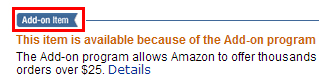 亚马逊 Amazon Prime和 add-on Item 标识